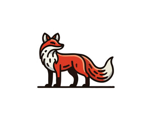 Colorful fox logo design icon symbol vector illustration