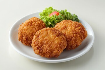 Deliciously crispy golden brown fried chicken patties, perfect for any meal or snack craving