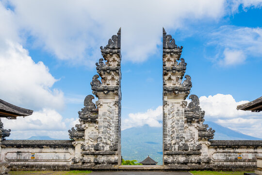 Bali, Indonesia - October 22, 2024:  The ancient temple called 'Pura Lempuyang Luhur'. One of the oldest and the most revered temple in Bali.
