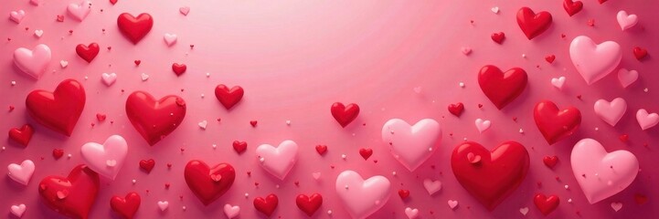 Seamless red & pink hearts pattern Romantic Valentine's Day design , backdrop, hearts