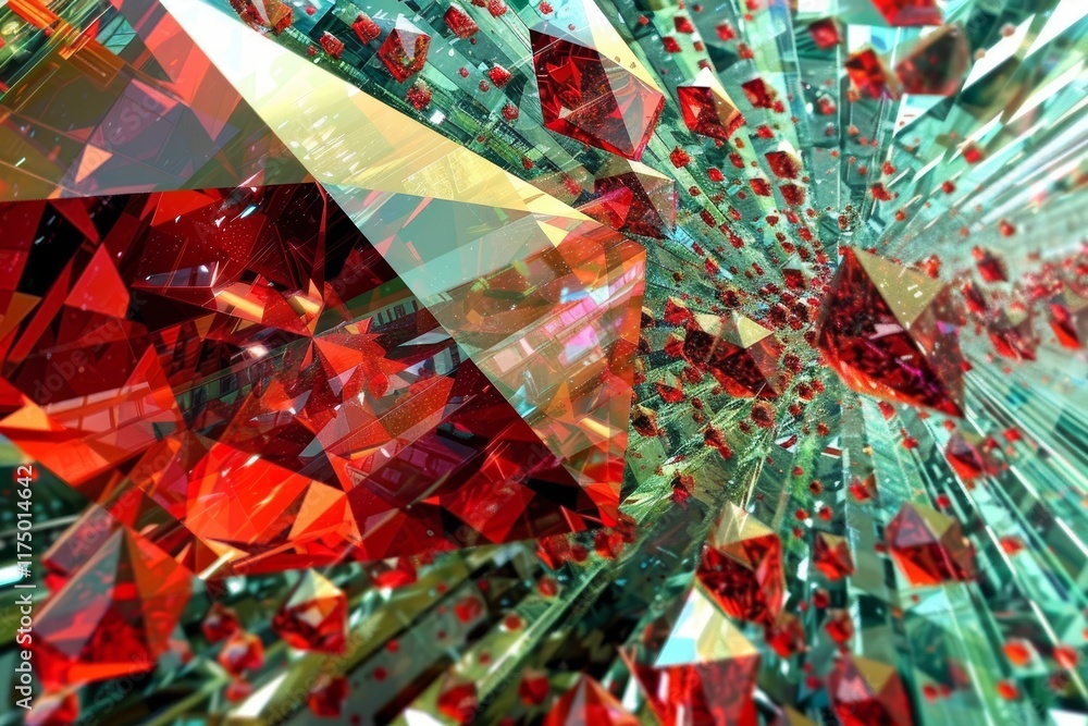 Aufkleber vibrant abstract pattern composed of colorful geometric shapes in diverse sizes and angles