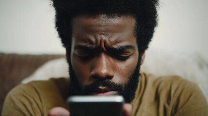 Frustrated individual clutching a smartphone, reflecting on the challenges of modern technology and communication.