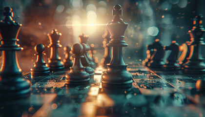 A Chessboard in Mid-Game, Abandoned , plans gone awry or giving up.