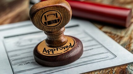 A business stamp with an Approved seal on official documents, symbolizing review completion