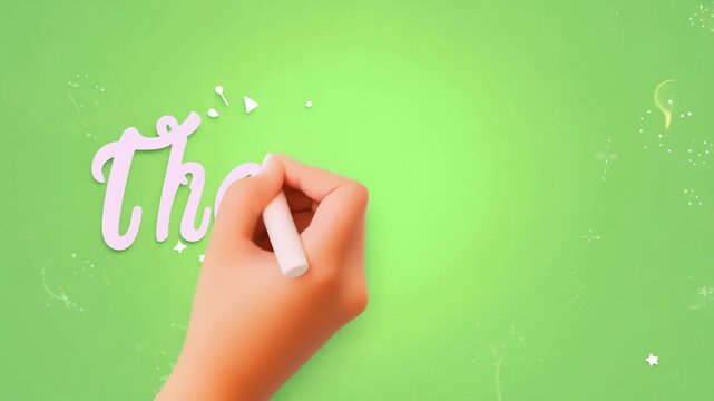 Thank You animation letters, animated words on green screen