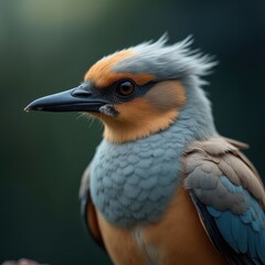 Fototapeta premium Close-Up Portrait of a Colorful Bird with Stunning Plumage in a Natural Setting