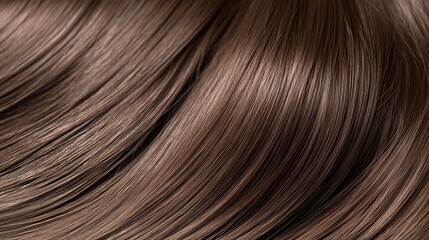 Fototapeta premium Beautiful model girl with Brown hair strand,silky healthy chestnut wavy hair strand,hair wavy ribbon, with smooth,Keratin straightening,Treatment,straight long hair,procedures,Smooth hairstyle.