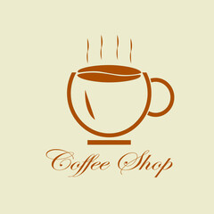 Coffee shop logo vector illustration. Coffee icon symbol.  A logo for coffee with a coffee cup on it