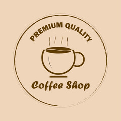 Coffee shop logo vector illustration. Coffee icon symbol.  A logo for coffee with a coffee cup on it