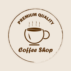 Coffee shop logo vector illustration. Coffee icon symbol.  A logo for coffee with a coffee cup on it