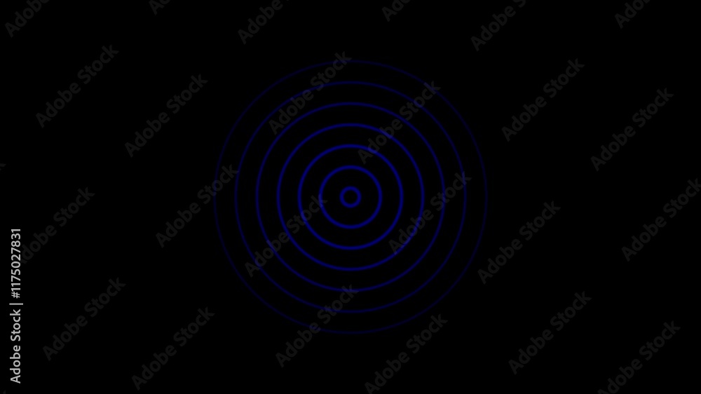 Poster digital radio wave turquoise color animation, radio waves background animation and expanding graphic