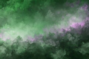 Abstract green watercolor background, soft texture, dreamy atmosphere, artistic design, suitable for various creative projects.