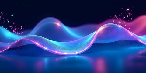 3d Neon curved wave gradient color background. Abstract multicolor flowing wave lines isolated on black background. Awards Ceremony,banners, And Medicine.HD wallpaper