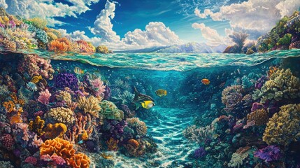 Obraz premium Vibrant Marine World: The Beauty of the Great Barrier Reef
