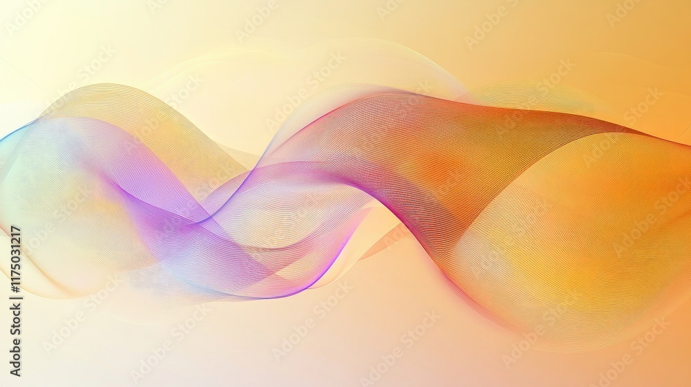 Poster an artistic depiction of wireless signals traveling through the air, represented by colorful, flowin