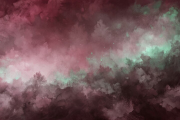 Abstract watercolor background, vibrant color blend, artistic texture, dreamy atmosphere, suitable for creative projects.