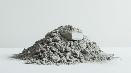 A Close-Up View of a Pile of Gray Cement Powder