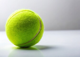 Green Tennis Ball on White Background - Sports Equipment Photography