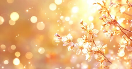 Fototapeta premium Candles on a background of beautiful bokeh, a soft color palette with yellow tones and white lights, a cozy atmosphere for an online store banner or social media post design, a banner for advertising