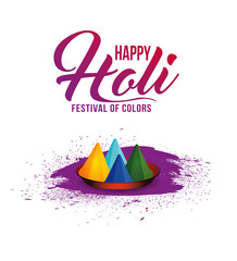 Illustration of colorful Happy Holi. Vector of Indian hindu festival of colors with creative frames and text of holi.
