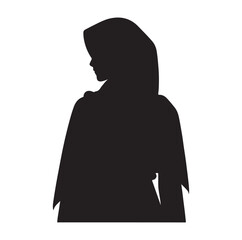 Hijab style standing vector Silhouette SH