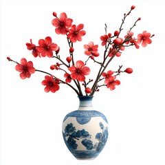 Elegant floral arrangement in a blue and white vase indoor setting still life photography contemporary design