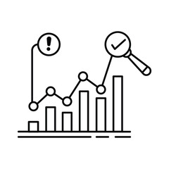 data analysis icon or kpi metrics with dashboard. analyst or investor analyze big data statistics or strategy and control growing efficiency easily