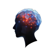 Illuminated Brain Neural Network, Mind, Thought Process, Abstract, Cognitive Science.