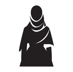 Hijab style standing vector Silhouette SH