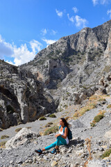 Fototapeta premium Girl on Asomatos, Crete