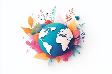 Naklejka premium Earth day awareness concept with a clean background celebrating global environmental protection