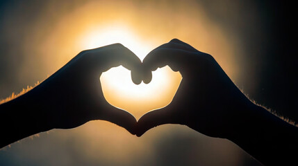 Heart Shape with Fingers, Light Background