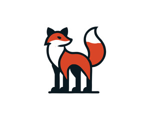 Colorful fox logo design icon symbol vector illustration