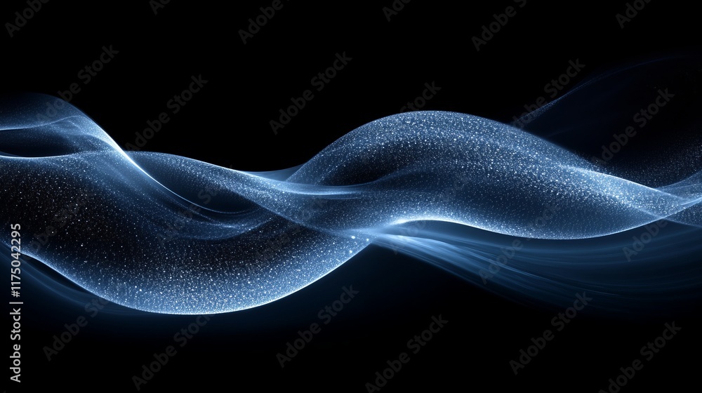 Poster holographic waves create a mesmerizing display of light and motion in a dark environment