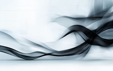 Fototapeta premium Abstract Gray and Black Swirling Wave Design Modern Fluid Background Texture