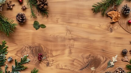 Naklejka premium Top-View Wood/Plywood Backdrop and a Light Wooden Table with Nature Pattern & Color Set Against an Abstract Background