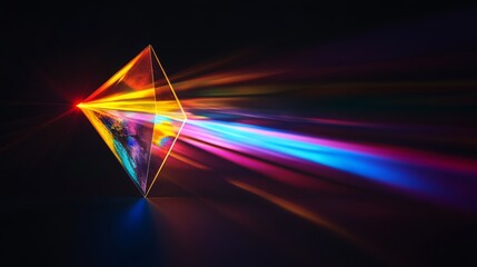 Holographic prism refracting light in vibrant colors