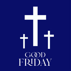 Good Friday. Background with wooden cross, Vector illustration