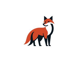 Obraz premium Colorful fox logo design icon symbol vector illustration