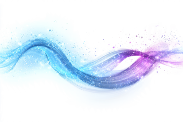 A soft, enchanting aura of blue and purple magical energy, swirling with light and sparkles, on a white background