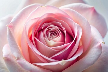 Obraz premium Pastel Pink Rose Macro Photography - Beautiful White Background Wallpaper