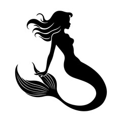 Abstract Mermaid Silhouette for Modern Art