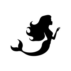 Silhouette of Mermaid in Gentle Waves