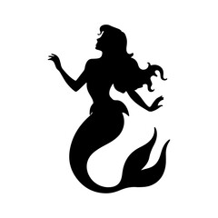 Serene Mermaid Silhouette by the Sea