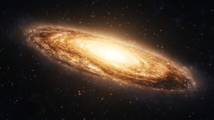 Fototapeta premium Majestic galaxy landscape with radiant stars illuminating distant planets 