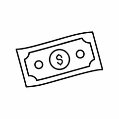 A simple money icon, highlighting the power of dollar bills and paper currency.