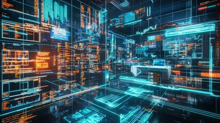 Holographic Trading Interface with Futuristic Elements