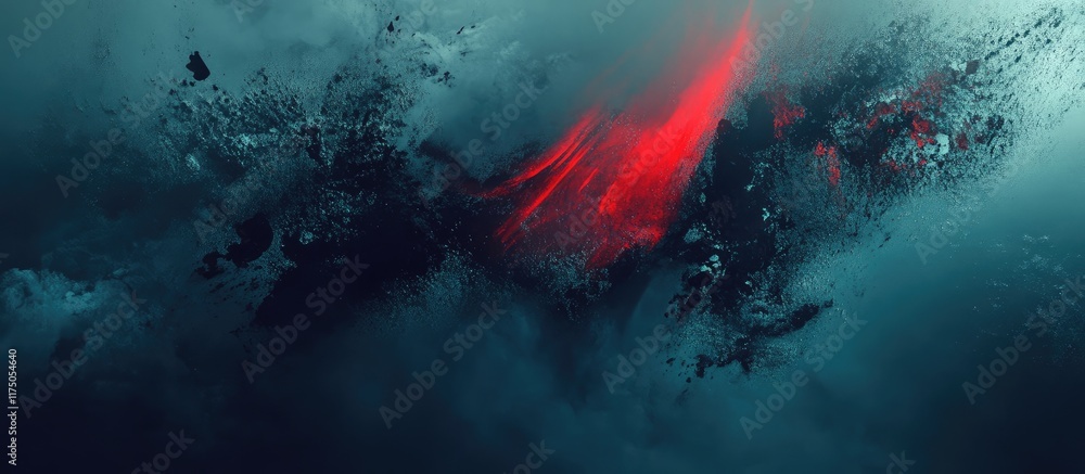 Poster dark abstract digital background with dynamic textures and vibrant red accents suitable for modern d