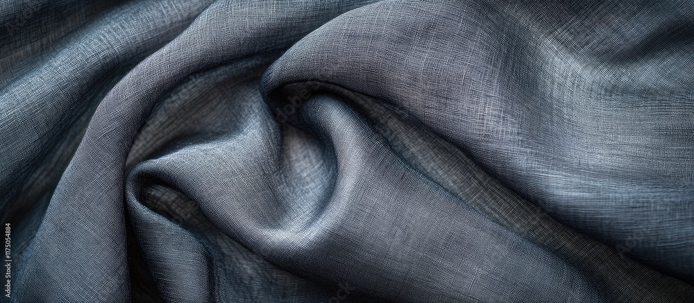 Poster elegant dark grey silk fabric folds with smooth texture ideal for luxury background or textile desig