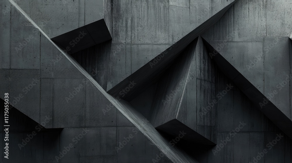Poster geometric dark concrete background with angular shapes suitable for design projects and cutting appl